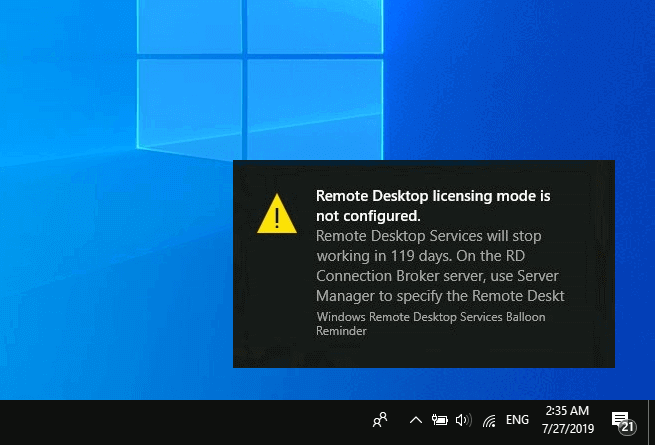 remote desktop license error